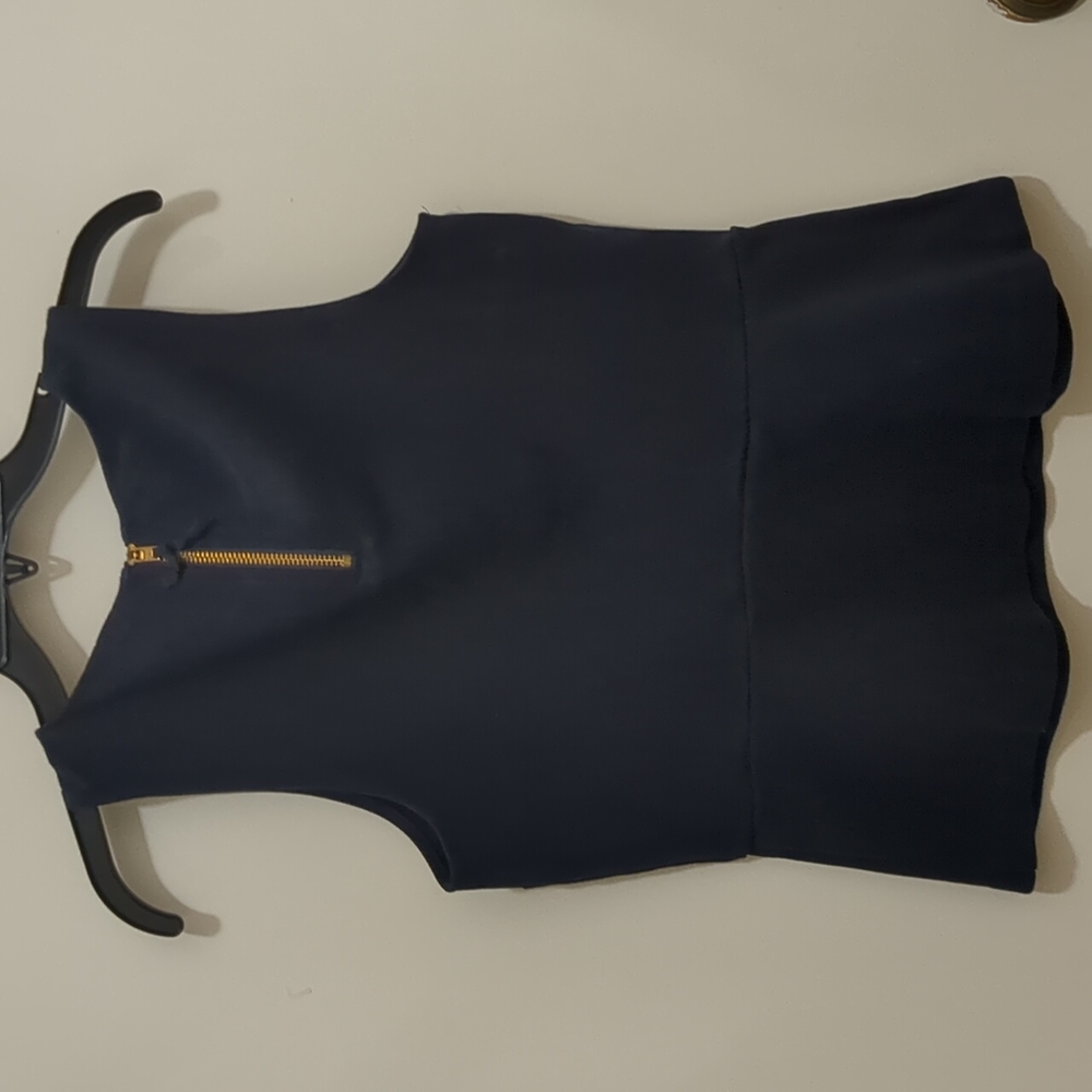Blue navy J Crew Peplum Top in size Small. - Picture 5 of 6